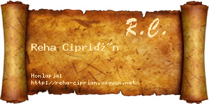 Reha Ciprián névjegykártya